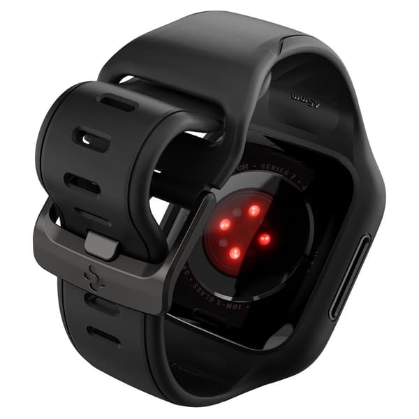 Spigen Apple Watch 45mm Cover med Armbånd Liquid Air Pro Sort