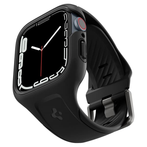 Spigen Apple Watch 45mm Cover med Armbånd Liquid Air Pro Sort