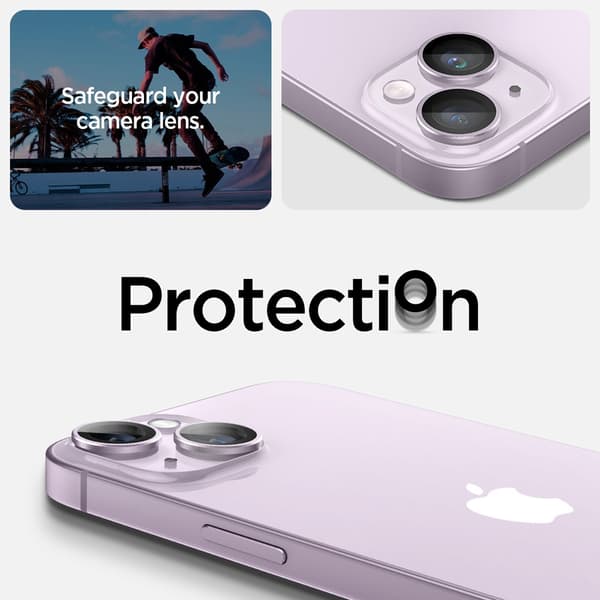 Spigen iPhone 14/iPhone 14 Plus Kameraskydd GLAS.tR EZ Fit Optik Pro Lila 2-pack