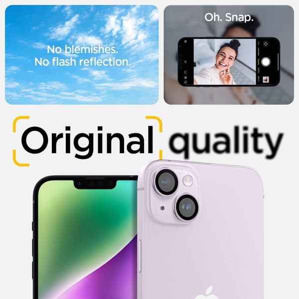 Spigen iPhone 14/iPhone 14 Plus Kameraskydd GLAS.tR EZ Fit Optik Pro Lila 2-pack