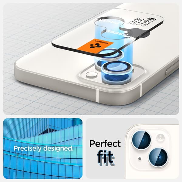 Spigen iPhone 14/iPhone 14 Plus Kameraskydd GLAS.tR EZ Fit Optik Pro Starlight 2-pack