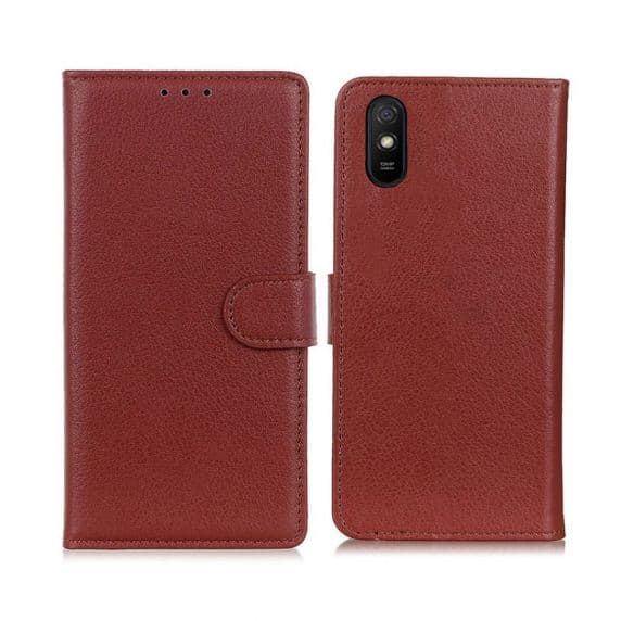 Xiaomi Redmi 9A Plånboksfodral med Stativ – Brun