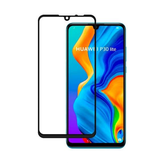 Huawei P30 Lite Skärmskydd – 3D Härdat Glas Svart (miljö)