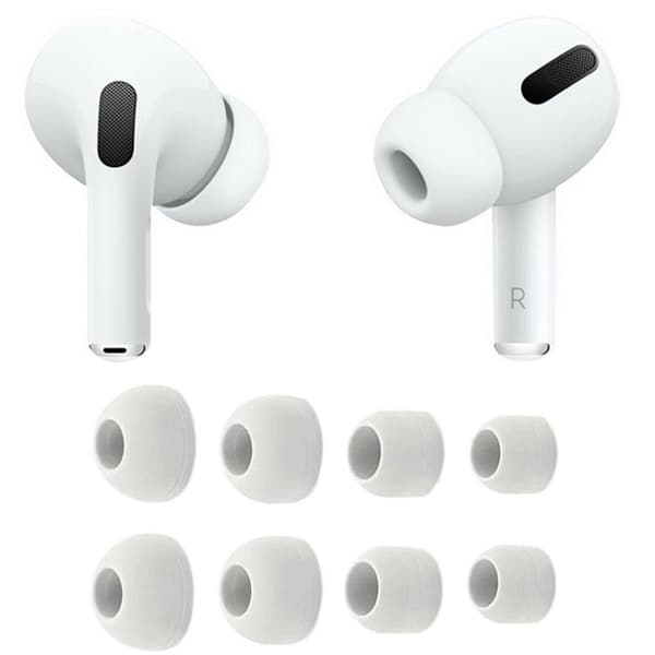AirPods Pro silikon kuddar 8-pack (XS/S/M/L) - Vit