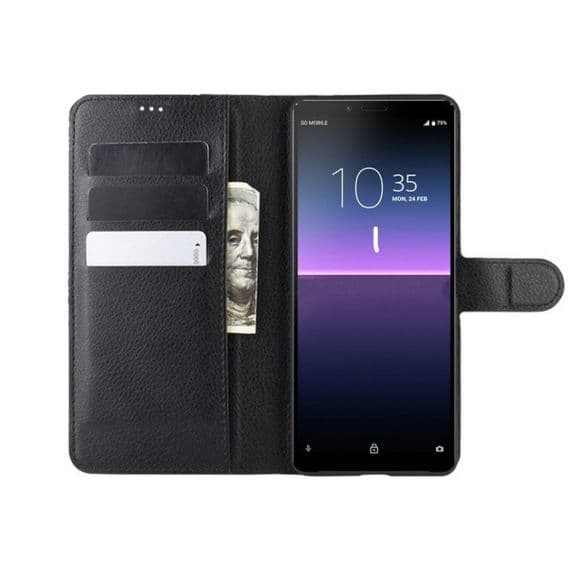Sony Xperia 10 III Plånboksfodral med Stativ – Svart