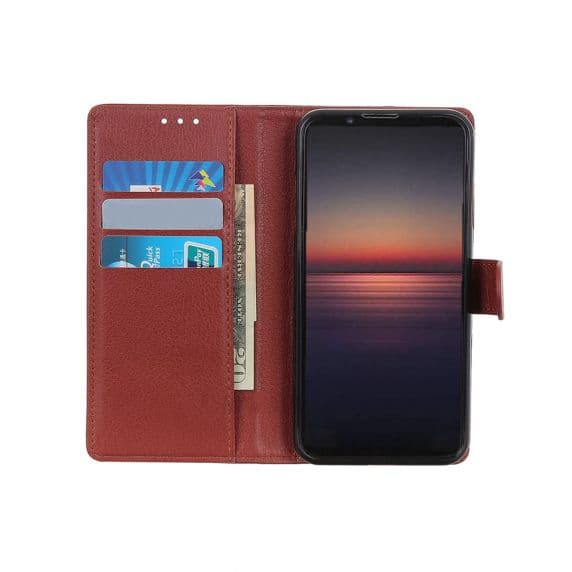 Sony Xperia 1 III 5G Plånboksfodral med Stativ – Brun