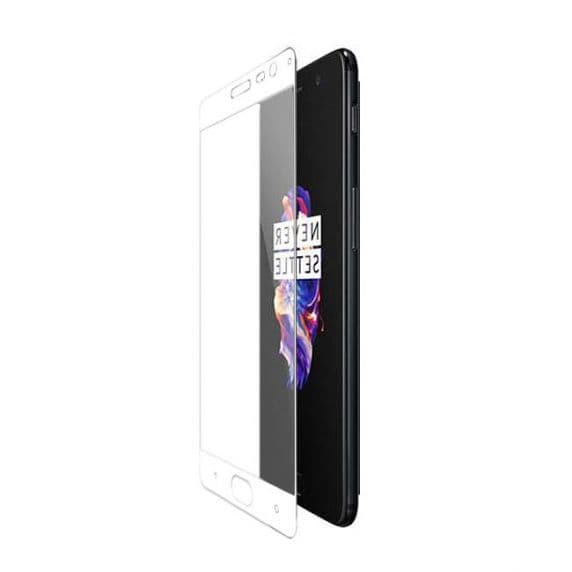 OnePlus 5 Skärmskydd – Heltäckande Härdat Glas – Vit