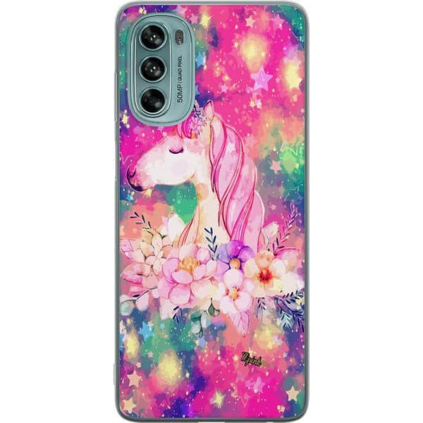 Motorola Moto G62 5G Genomskinligt Skal Unicorn Enhörning