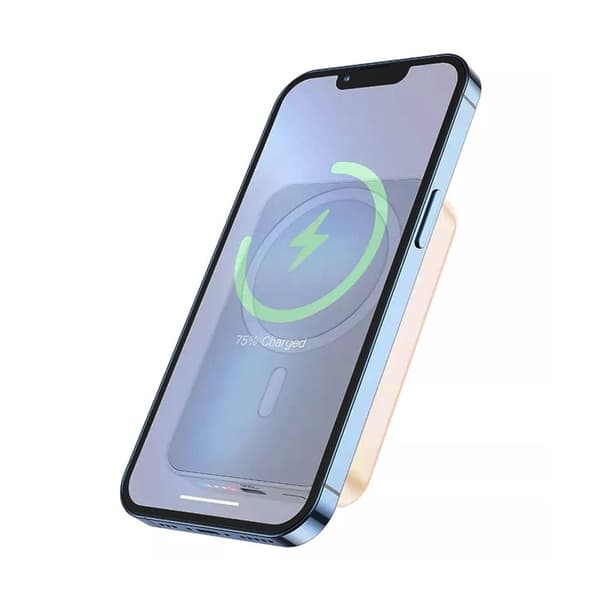 Powerbank Magnetisk med Trådlös Laddning 10000 mAh - Rosa