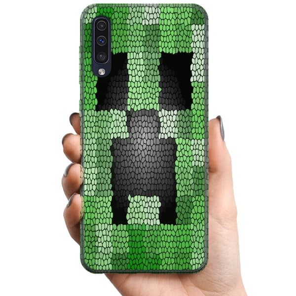 Samsung Galaxy A50 TPU Mobilcover Creeper / Minecraft
