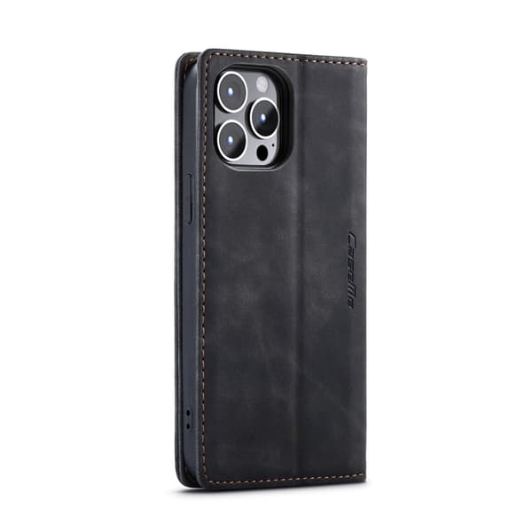 CASEME iPhone 14 Pro Fodral Retro Flip Svart