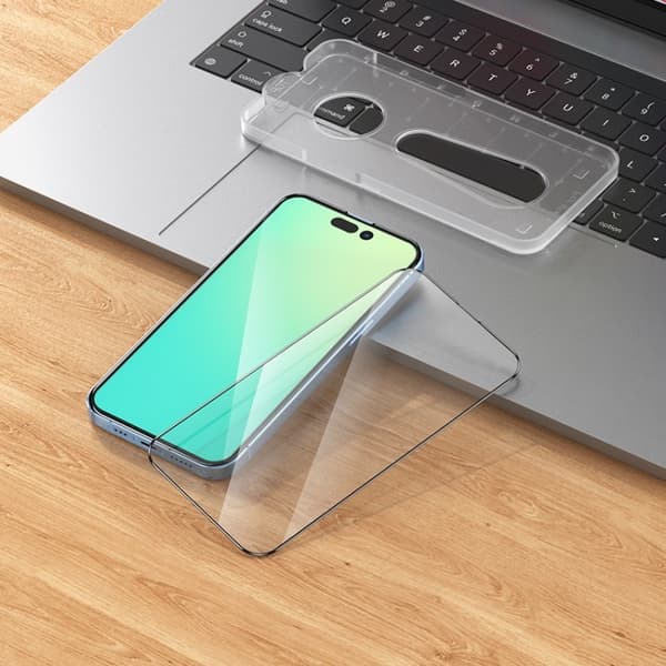 HOCO iPhone 14 Pro Skärmskydd Ez Fit Heltäckande Härdat Glas