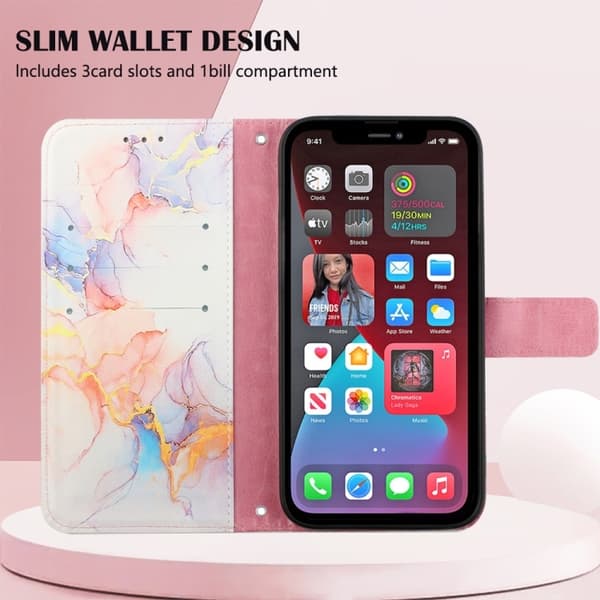 iPhone 14 Pro Fodral Marmor Galaxy Vit