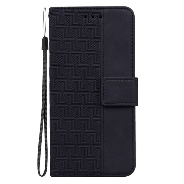 iPhone 14 Pro Max Fodral Geometrisk Läder Svart