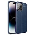 Miniatyrbild 1 av 6: iPhone 14 Pro Max Skal Litchi Textur Blå