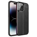 Miniatyrbild 1 av 6: iPhone 14 Pro Max Skal Litchi Textur Svart