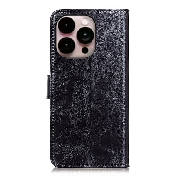 iPhone 14 Pro Max Fodral Retro Crazy Horse Svart