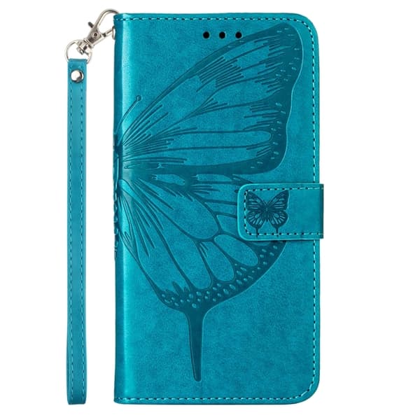iPhone 14 Pro Max Fodral Fjäril Tryck Blå
