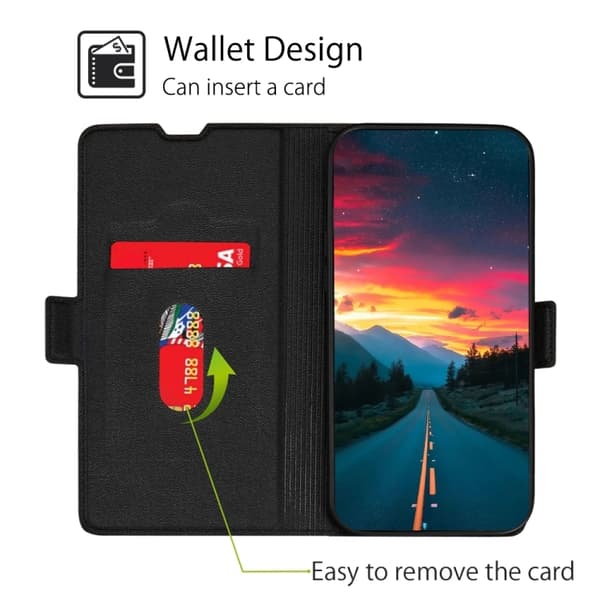 iPhone 14 Pro Fodral Slim Flip Svart