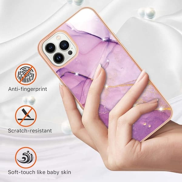 iPhone 14 Pro Skal Marmor Electroplate TPU