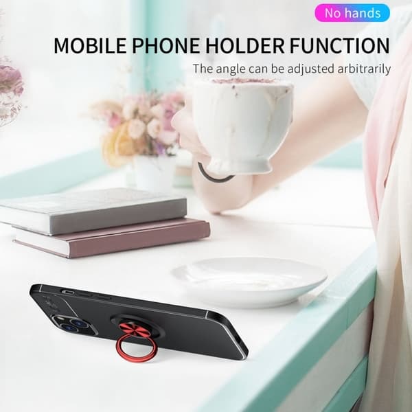 iPhone 14 Skal Ring Svart/Röd