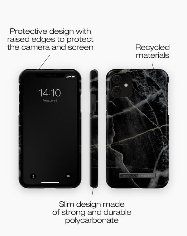 Printed Case iPhone 11 / XR Black Thunder Marble
