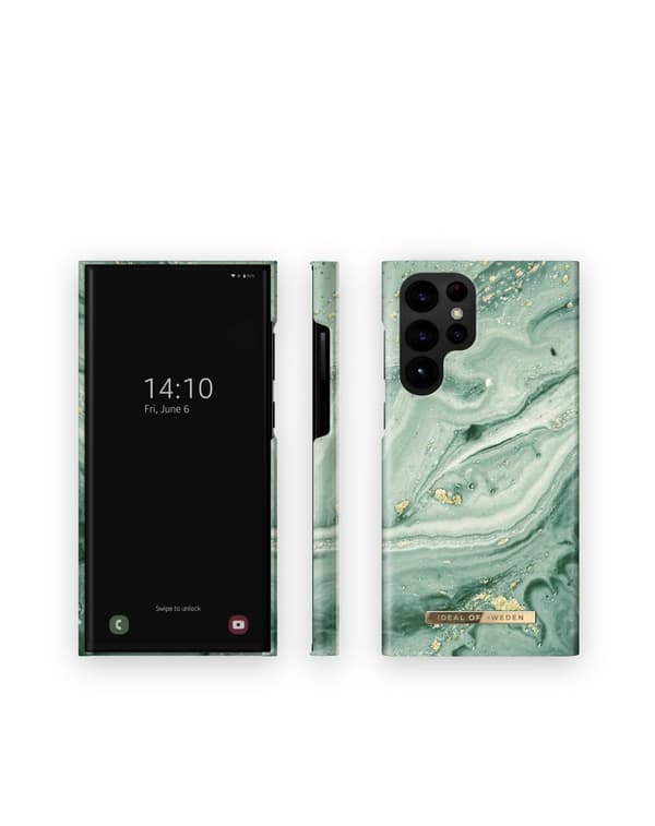 Printed Case Galaxy S22 Ultra Mint Swirl Marble
