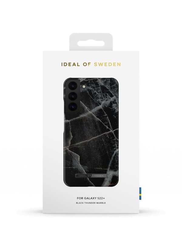 Printed Case Galaxy S22 Plus Black Thunder Marble