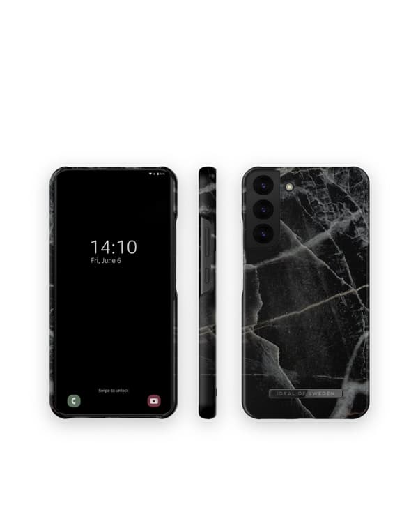 Printed Case Galaxy S22 Plus Black Thunder Marble