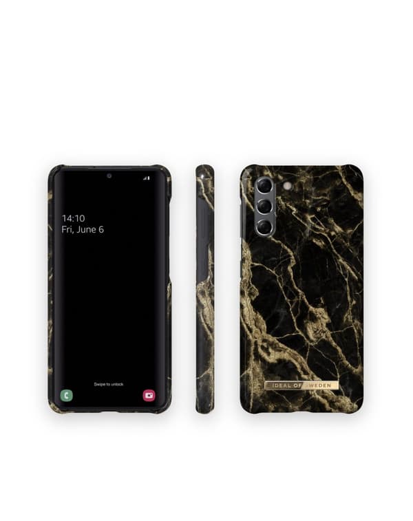 Printed Case Galaxy S21 Golden Smoke Marble