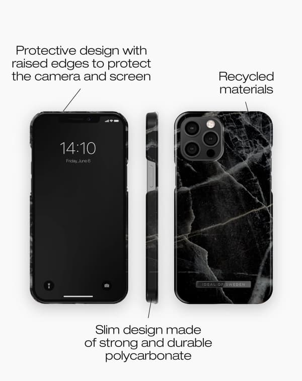 Printed Case iPhone 12 Pro Max Black Thunder Marble