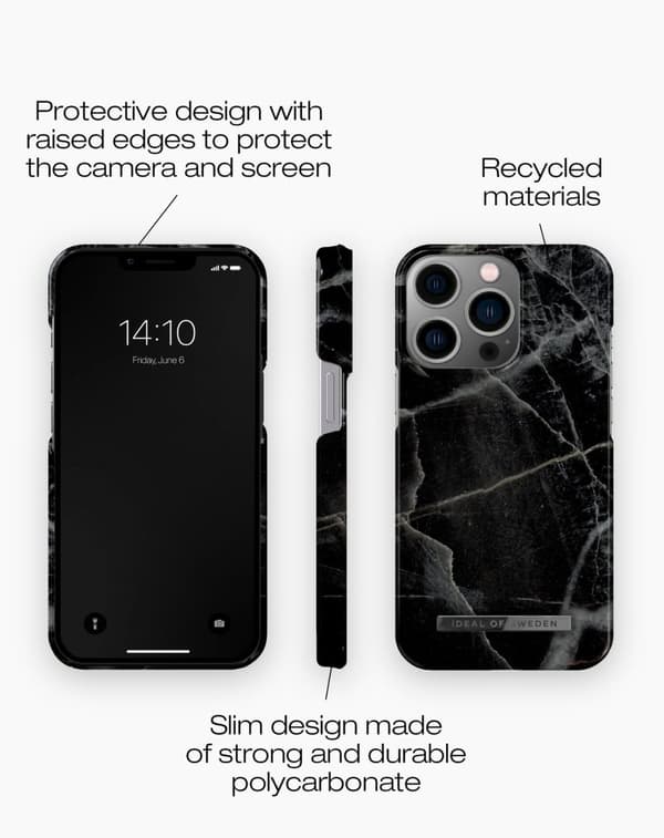 Printed Case iPhone 13 Pro Black Thunder Marble