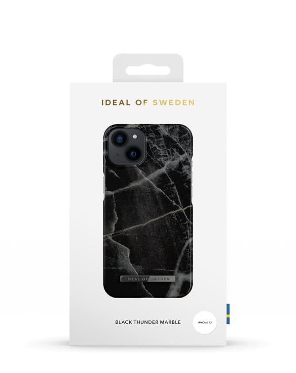 Printed Case iPhone 13 Black Thunder Marble