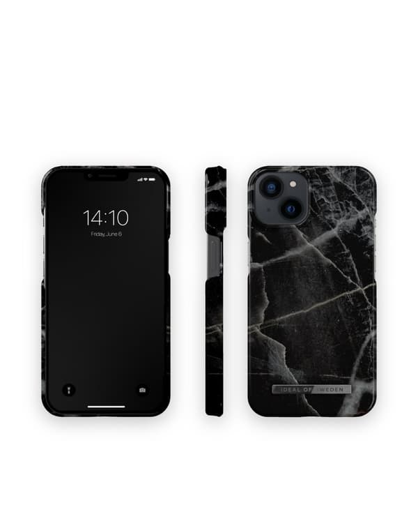 Printed Case iPhone 13 Black Thunder Marble