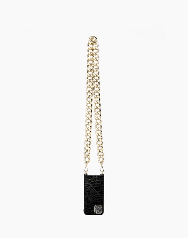 Necklace Case iPhone 12 / 12 Pro Neo Noir Croco