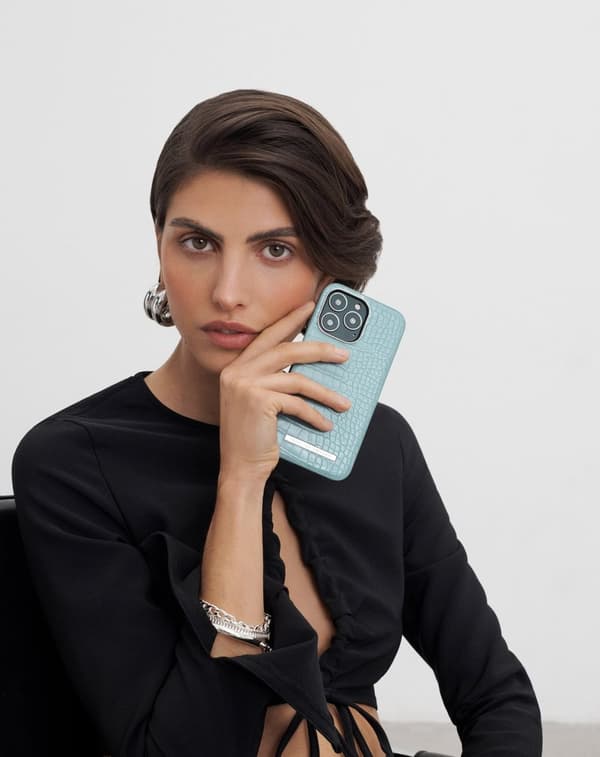 Atelier Case iPhone 12 / 12 Pro Soft Blue Croco