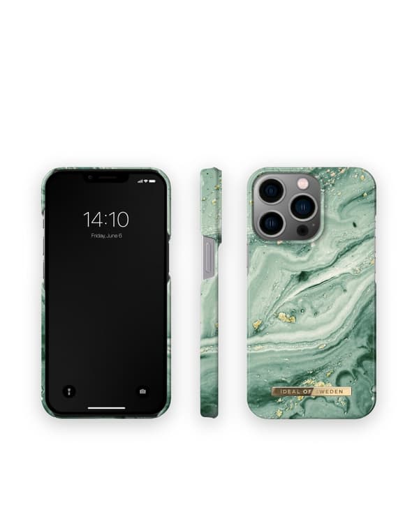 Printed Case iPhone 13 Pro Mint Swirl Marble