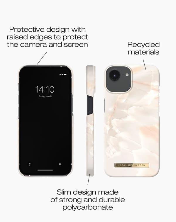 Printed Case iPhone 13 / 14 / 16e Rose Pearl Marble