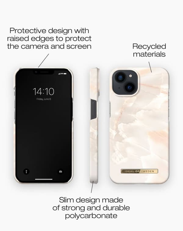 Printed Case iPhone 13 / 14 / 16e Rose Pearl Marble