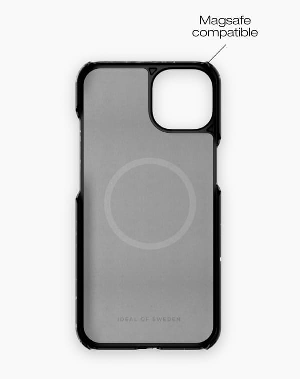 Printed Case MagSafe iPhone 14 Plus Black Thunder Marble