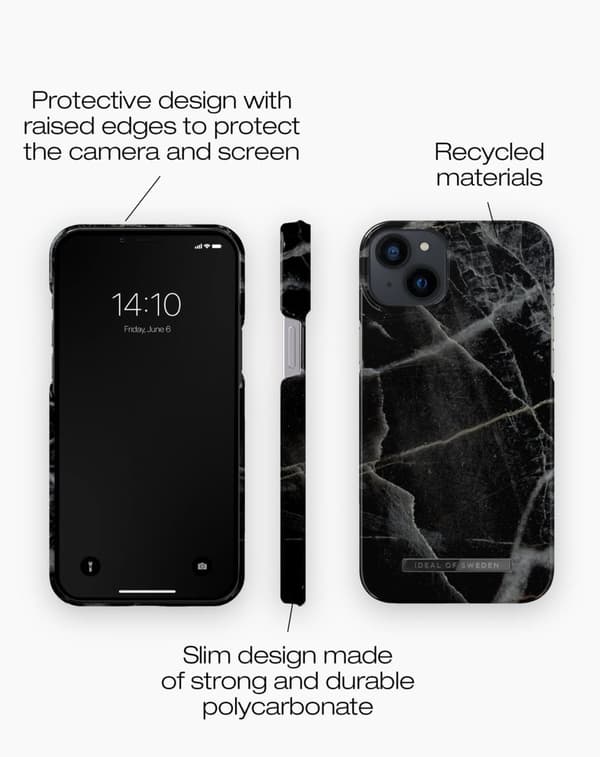Printed Case iPhone 14 Plus Black Thunder Marble
