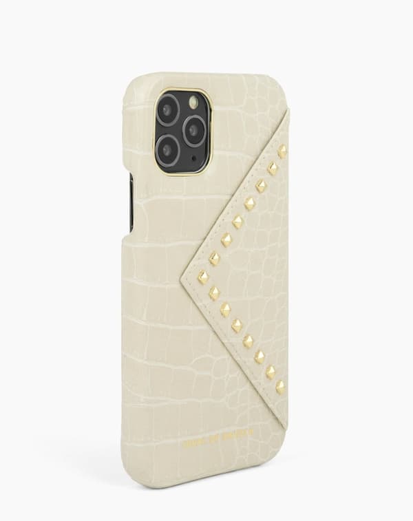 Statement Case iPhone 11 Pro / XS / X Beatstuds Cream Croco