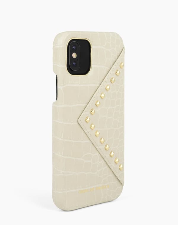Statement Case iPhone 11 Pro / XS / X Beatstuds Cream Croco