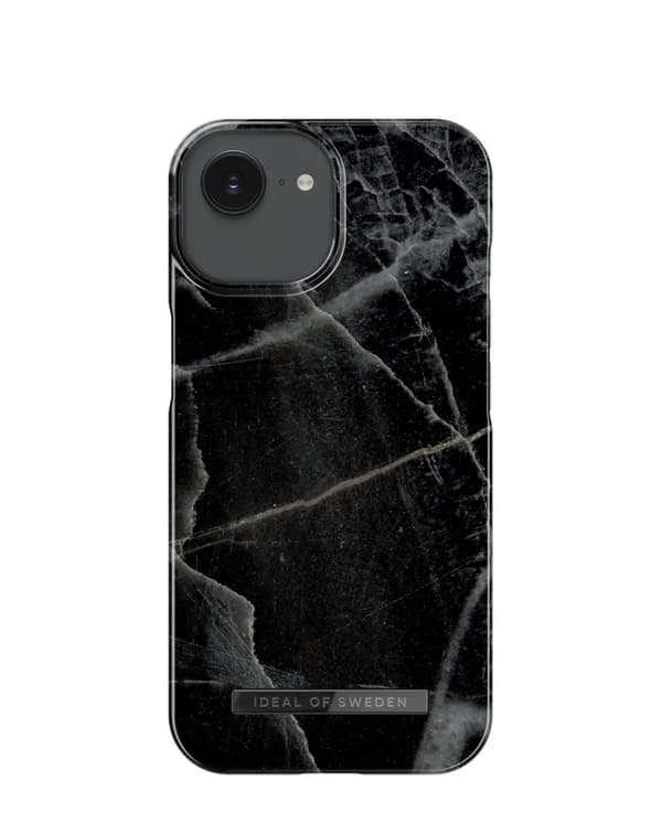 Printed Case MagSafe iPhone 13 / 14 / 16e Black Thunder Marble