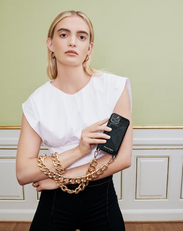 Necklace Case iPhone 8 / 7 / 6 / 6S / SE Neo Noir Croco