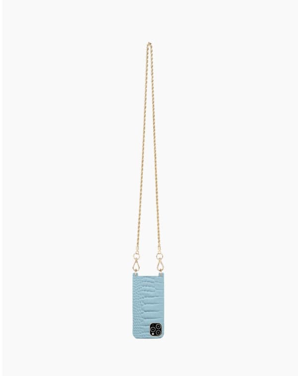 Atelier Necklace iPhone 11 Pro / XS / X Sky Blue Croco