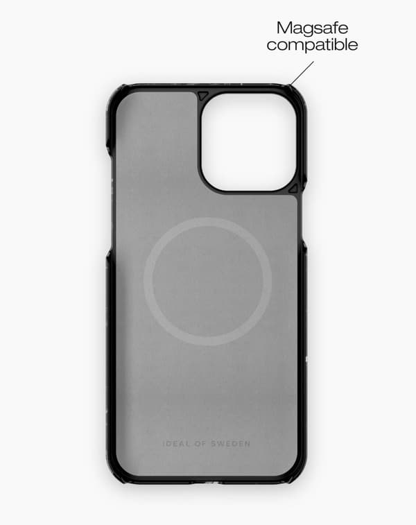 Printed Case MagSafe iPhone 14 Pro Max Black Thunder Marble