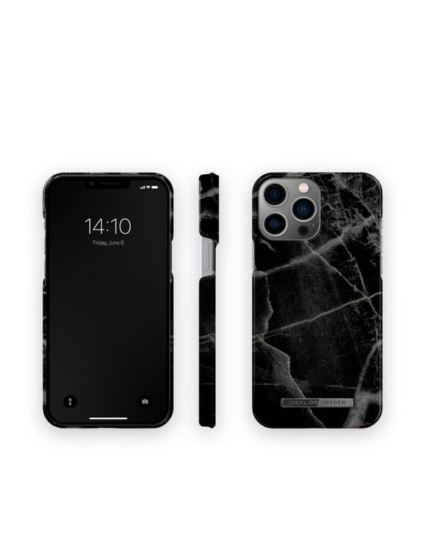 Printed Case MagSafe iPhone 14 Pro Max Black Thunder Marble