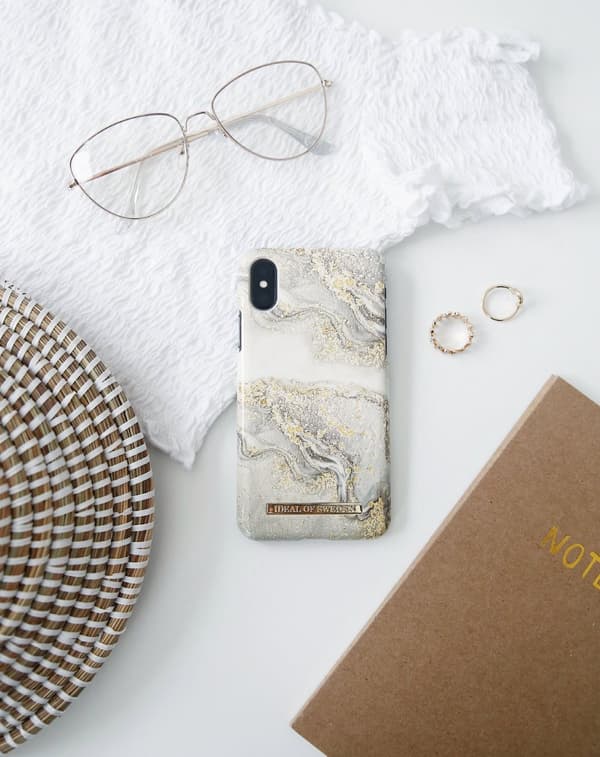 Printed Case iPhone X / XS Sparkle Greige Marble