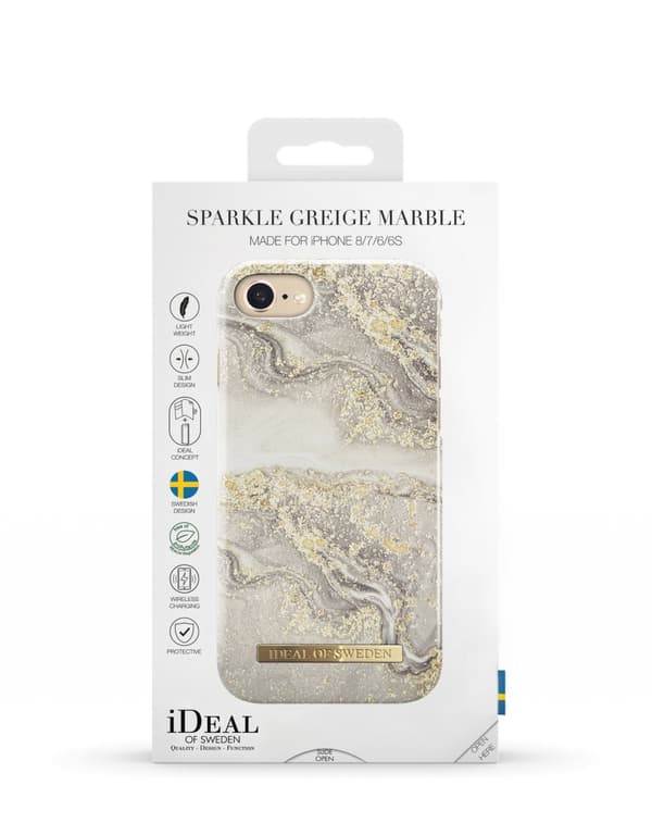 Printed Case iPhone 8 / 7 / 6 / 6S / SE Sparkle Greige Marble